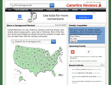 Tablet Screenshot of campfirereviews.com